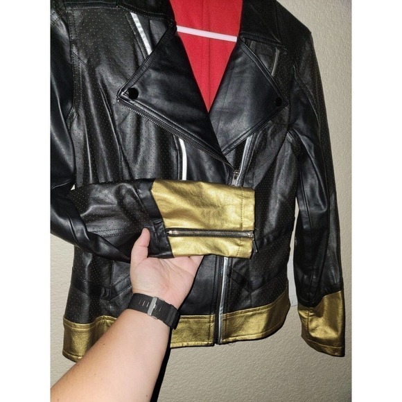 Her Universe Marvel Black Widow Faux Leather Womens Moto Jacket Size Medium - Picture 4 of 7